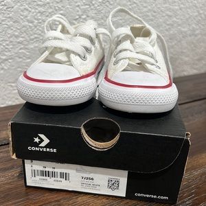 Converse infant size 3 optical white shoes.